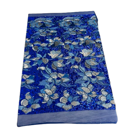 Stretch Sequins Floral Fabric Multicolor