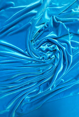 Turquoise Stretch Velvet Fabric - Turquoise, 58"-60" Width