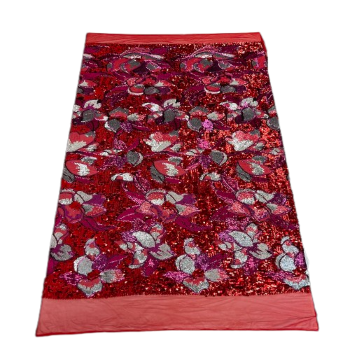 Stretch Sequins Floral Fabric Multicolor
