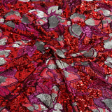 Stretch Sequins Floral Fabric Multicolor
