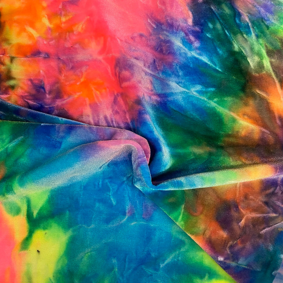 Tie Dye Stretch Velvet Fabric - 4-Way Stretch, 60" Width, 360 GSM (1 Yard)