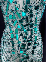 Rhinestone Bodice Appliqué Emerald Green