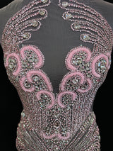 Rhinestone Bodice Applique in Baby Pink