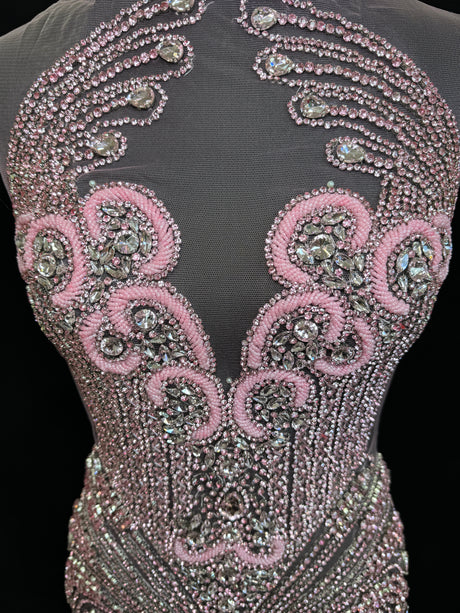 Rhinestone Bodice Applique in Baby Pink