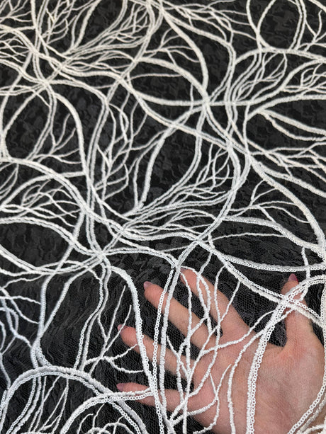 Stretch Sequin Embroidered Mesh