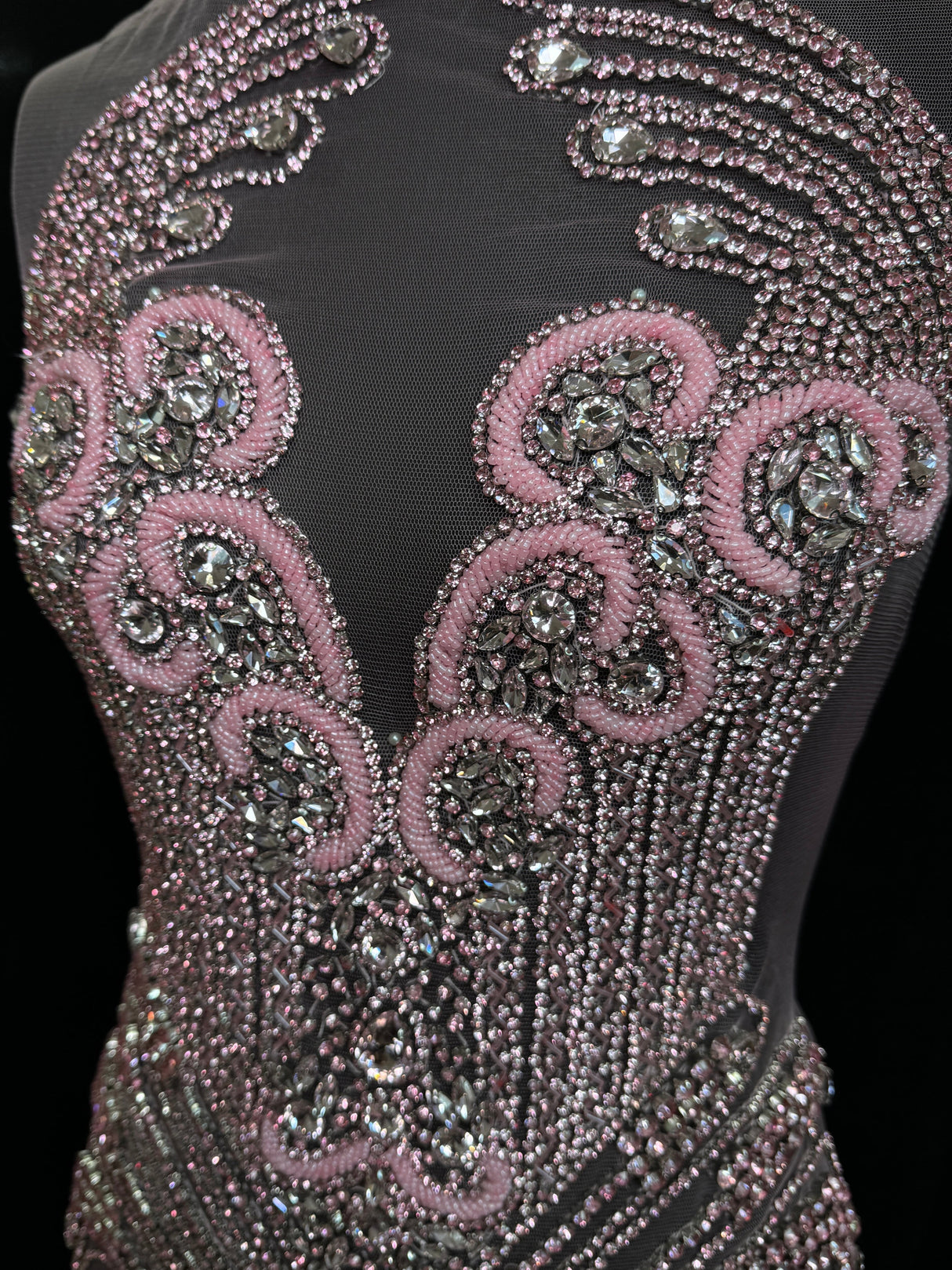 Rhinestone Bodice Applique in Baby Pink