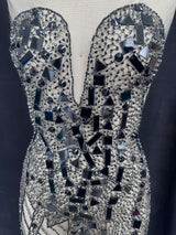 Black Rhinestone Bodice Appliqué