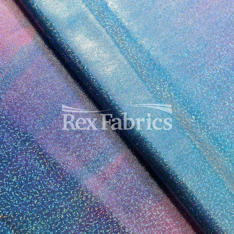 Tie Dye Twinkle Nylon Spandex Fabric - Turquoise Lime/Pink Blue, Tie Dye Hologram, 58/60" Width (1 Yard)