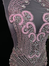 Rhinestone Bodice Applique in Baby Pink