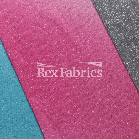 Dazzler Sheer Polyester Mesh Fabric - Grey, Fuchsia, Turquoise Tie-Dye, 58-60" Width (1 Yard)