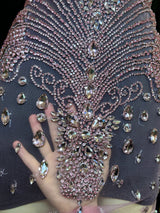 Rhinestone Bodice Applique in Baby Pink