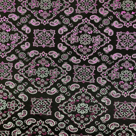 Bandana Paisley Print Nylon Spandex Fabric - Paisley Print, 60" Width (1 Yard)