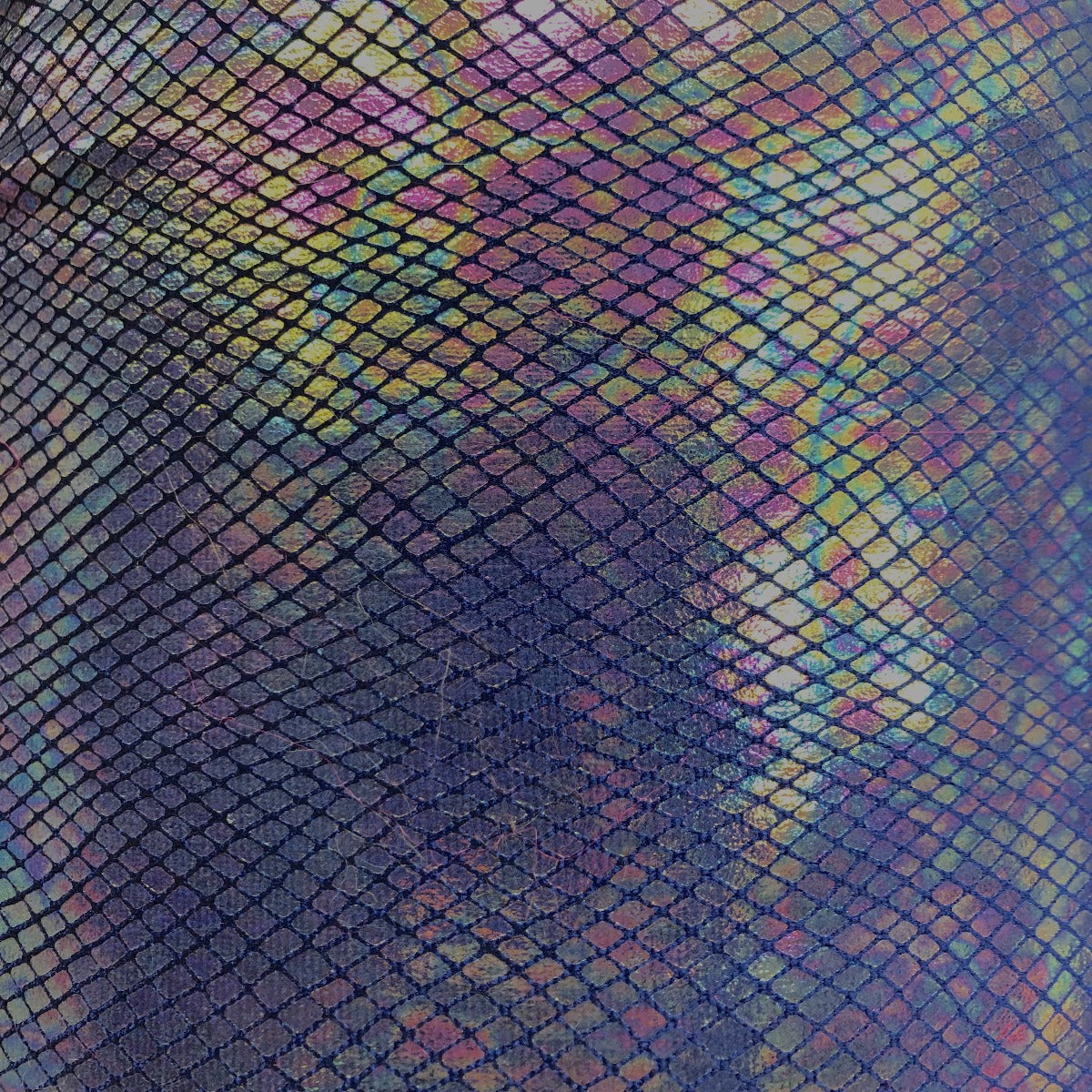 Venom Iridescent Snakeskin Stretch Velvet Spandex Fabric - 90 Percent Polyester 10 Percent Spandex, 4-Way Stretch, 60" Width (1 Yard)