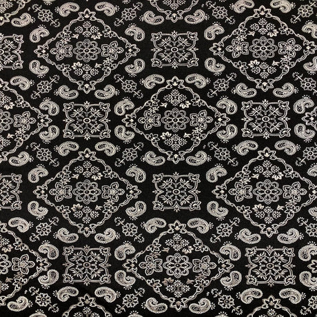 Bandana Paisley Print Nylon Spandex Fabric - Paisley Print, 60" Width (1 Yard)