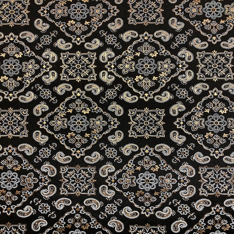 Bandana Paisley Print Nylon Spandex Fabric - Paisley Print, 60" Width (1 Yard)