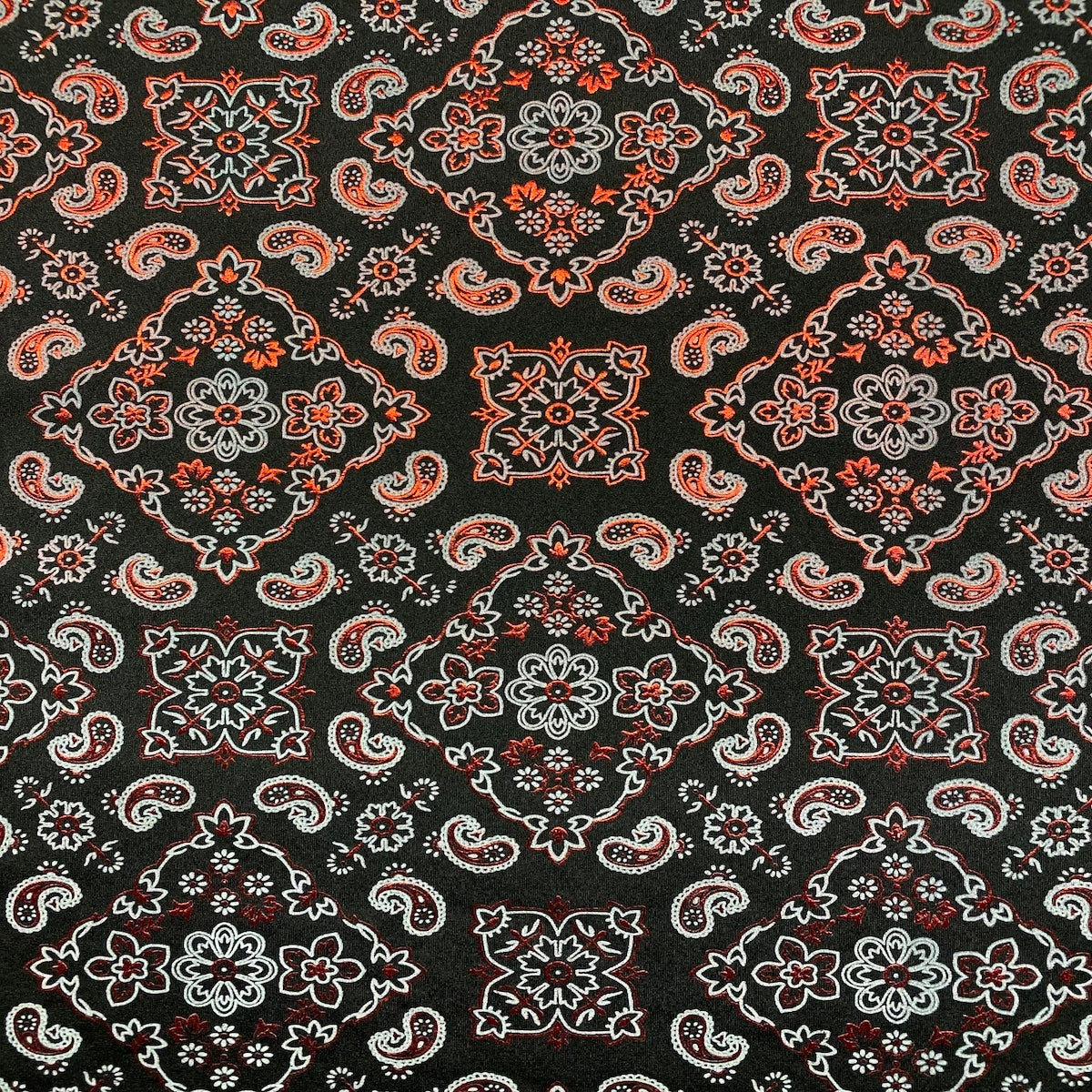 Bandana Paisley Print Nylon Spandex Fabric - Paisley Print, 60" Width (1 Yard)