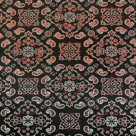 Bandana Paisley Print Nylon Spandex Fabric - Paisley Print, 60" Width (1 Yard)