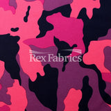 Warfare Camo Polyester Spandex Fabric - Pink, Blue, Gray Camo Print, 58/60" Width (1 Yard)