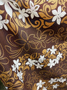 Tiare Garden Glitter Polyester Fabric - Various Color Background, White And Glitter Gold Floral Plumeria Design, 60" Width (1 Yard)