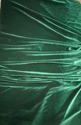 Fores Green Stretch Velvet Fabric - Fores Green, Stretch Velvet, 58"-60" Width