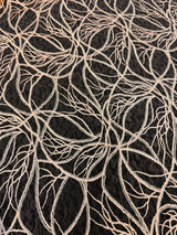 Stretch Sequin Embroidered Mesh Peach