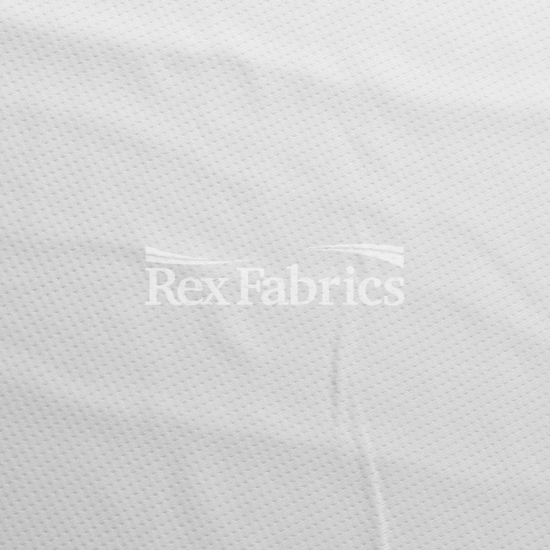 Pearl Mesh Polyester Mesh Fabric - White Lattice Mesh, 60" Width (1 Yard)