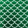 Metallic Jersey Polyester Fabric Green Mermaid Foil 60"