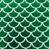 Metallic Jersey Polyester Fabric Green Mermaid Foil 60"