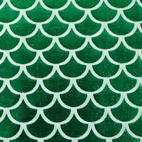 Metallic Jersey Polyester Fabric Green Mermaid Foil 60"