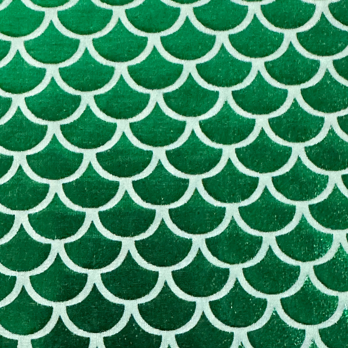 Metallic Jersey Polyester Fabric Green Mermaid Foil 60"