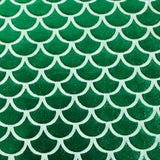 Metallic Jersey Polyester Fabric Green Mermaid Foil 60"