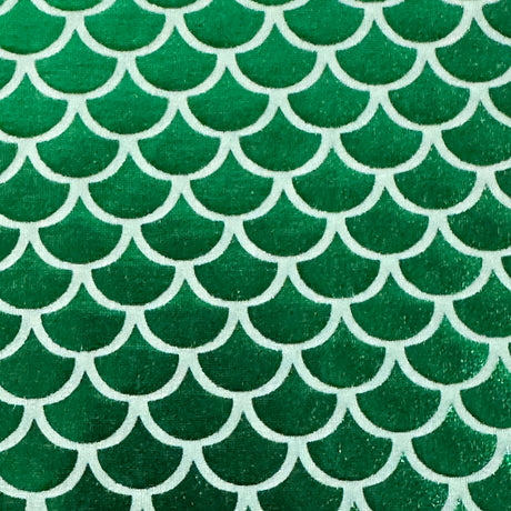 Metallic Jersey Polyester Fabric Green Mermaid Foil 60"
