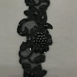 1 Yard Handmade Beaded & Corded Lace Trimming Embroidered on Polyester Organza 2 Inch Width