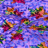 Burnout Stretch Velvet Fabric Multicolor Floral