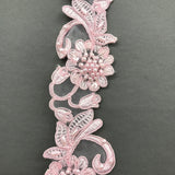 Beaded Corded Lace Trimming 2" Polyester Organza