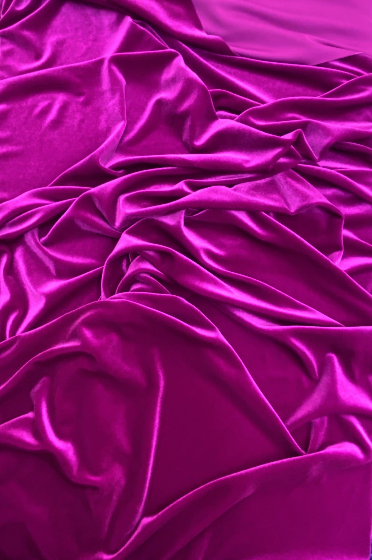 Magenta Stretch Velvet Fabric - Magenta, 58"-60" Width