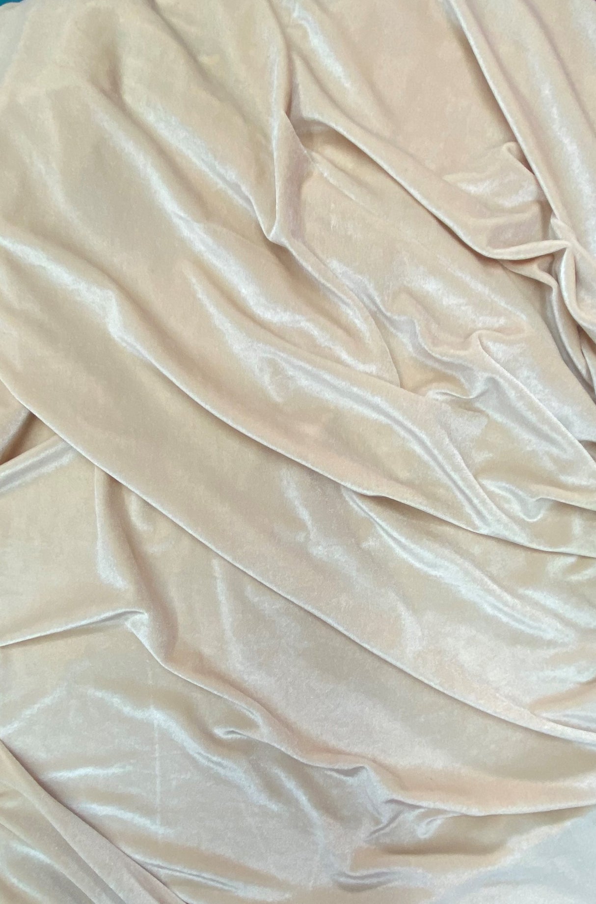 Champagne Stretch Velvet Fabric - Champagne, 58"-60" Width (1 Yard)