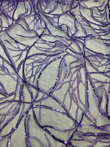 Stretch Sequin Embroidered Mesh Lavender