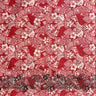Polynesian Hibiscus & Plumeria Flowers Traditional Tattoo Poly-Cotton Fabric - Single Border, Red, Grey, Brown, Green, 45" Width (1 Yard)