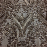 Catina Damask Stretch Sequins Nylon Spandex Mesh Fabric - Iridescent Sequin Damask, 60" Width, 52" Sequin Width (1 Yard)