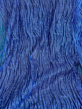 Glitter Lace Royal Blue Wave Design