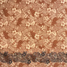 Polynesian Hibiscus & Plumeria Flowers Traditional Tattoo Poly-Cotton Fabric - Single Border, Red, Grey, Brown, Green, 45" Width (1 Yard)
