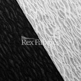 Vine Street Mesh Nylon Spandex Fabric - Black/White Wavy Pattern, 58/60" Width (1 Yard)