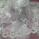 Beaded Corded Bridal Lace Fabric 48" Wide