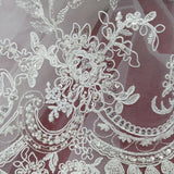 Beaded Corded Bridal Lace Fabric 51"