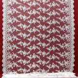 Beaded & Corded Bridal Polyester Lace Fabric - Embroidered Net Mesh, 51" Width (1 Yard)