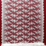 Embroidered Mesh Bridal Lace White