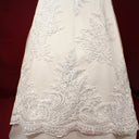 Beaded Corded Bridal Lace Fabric - Embroidered Polyester Net Mesh, 50" Width, Gold, Silver, Ivory, White (1 Yard)