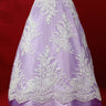 1 Yard Elegant Beaded and Corded Bridal Lace Fabric Embroidered on Polyester Net Mesh