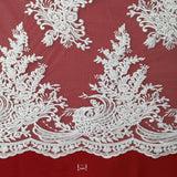 Beaded Corded Bridal Lace Fabric 50" Wide